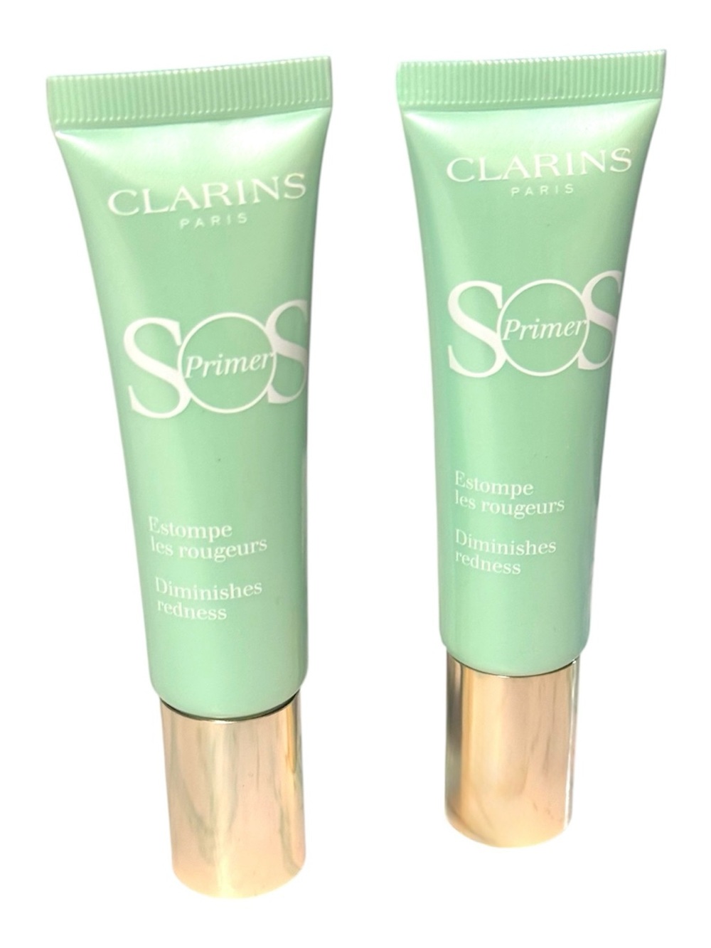 CLARINS SOS Color-Correcting & Hydrating Makeup Primer Green Set 2 1 Oz $84 NEW